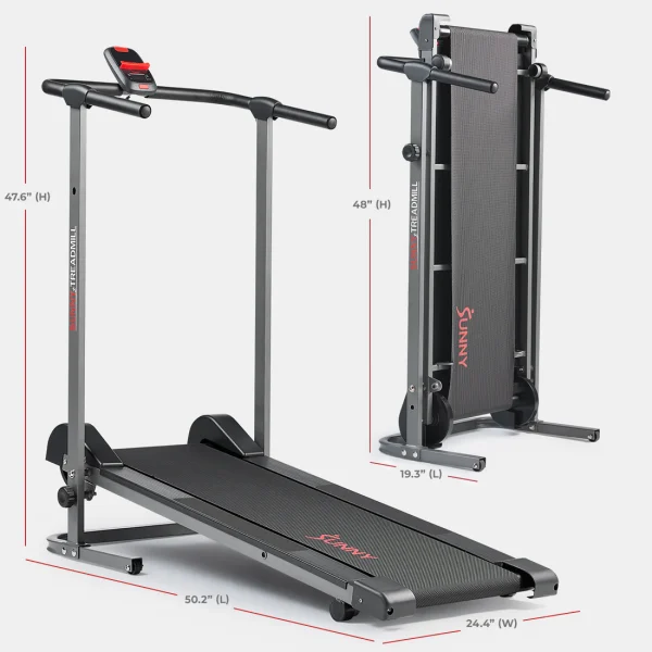 measurements of sunny health & fitness treadmill
